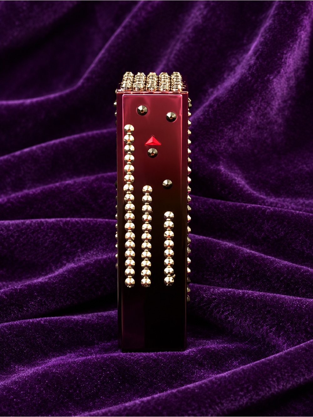 Hand bedazzled red lipstick